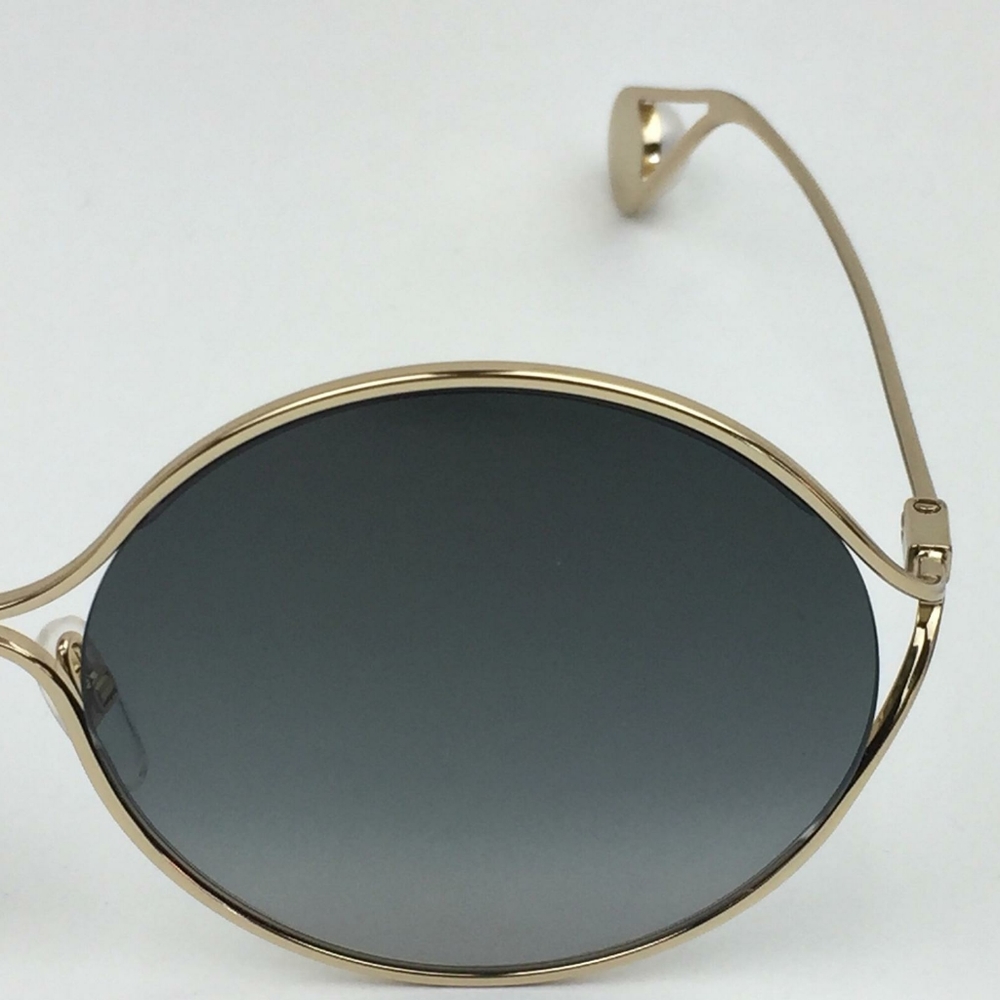 Gucci Gold Frame Round Sunglasses with Gray Gradient Lenses - Picture 14 of 16